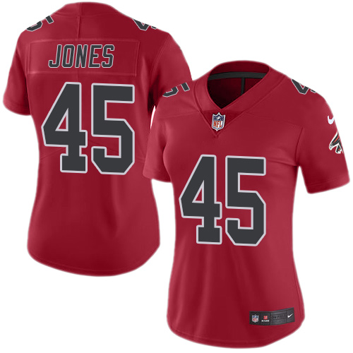 Nike Falcons #45 Deion Jones Red Women's Stitched NFL Limited Rush Jersey